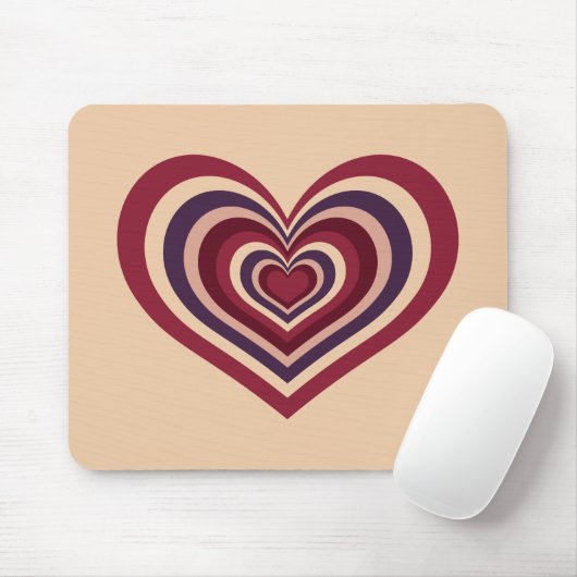 Retro Striped Heart Mouse Pad Muismat (Met muis)