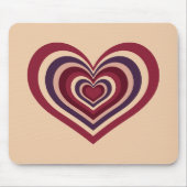 Retro Striped Heart Mouse Pad Muismat (Voorkant)