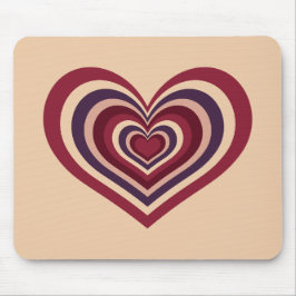 Retro Striped Heart Mouse Pad Muismat