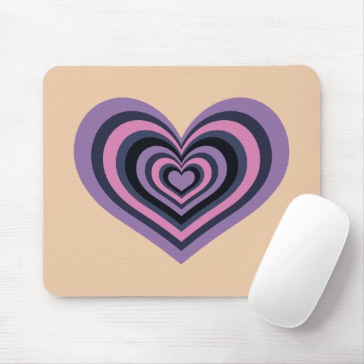 Retro Striped Heart Mouse Pad Muismat (Met muis)