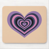 Retro Striped Heart Mouse Pad Muismat (Voorkant)