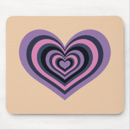 Retro Striped Heart Mouse Pad Muismat
