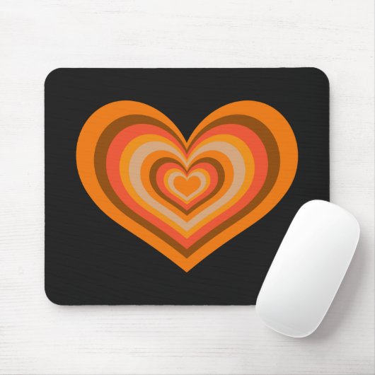 Retro Striped Heart Mouse Pad Muismat (Met muis)