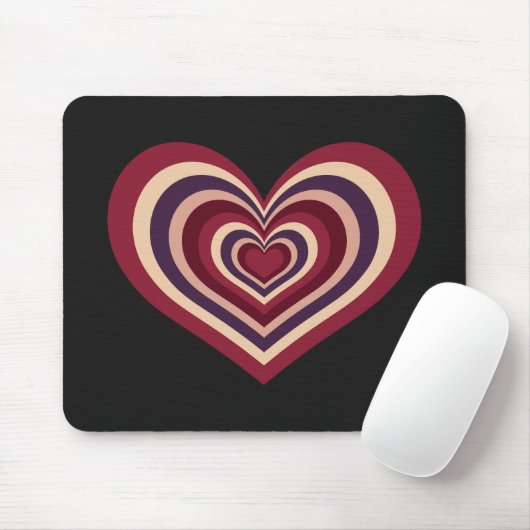 Retro Striped Heart Mouse Pad Muismat (Met muis)