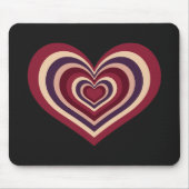 Retro Striped Heart Mouse Pad Muismat (Voorkant)