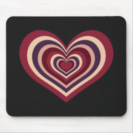 Retro Striped Heart Mouse Pad Muismat