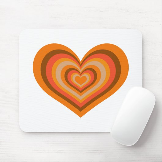 Retro Striped Heart Mouse Pad Muismat (Met muis)
