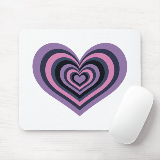 Retro Striped Heart Mouse Pad Muismat (Met muis)