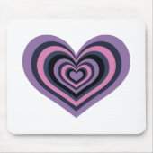 Retro Striped Heart Mouse Pad Muismat (Voorkant)