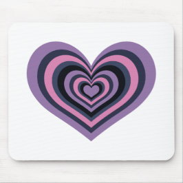 Retro Striped Heart Mouse Pad Muismat
