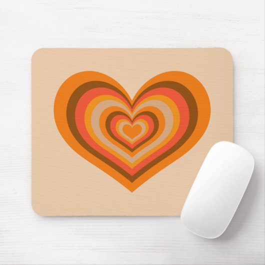 Retro Striped Heart Mouse Pad Muismat (Met muis)
