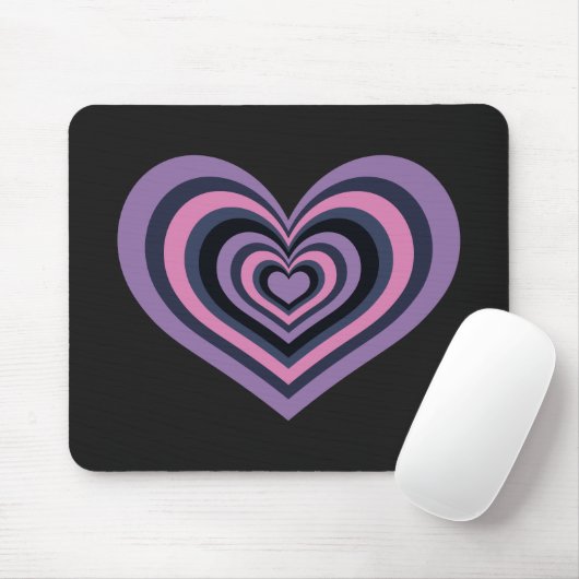 Retro Striped Heart Mouse Pad Muismat (Met muis)