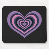 Retro Striped Heart Mouse Pad Muismat (Voorkant)
