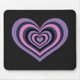 Retro Striped Heart Mouse Pad Muismat