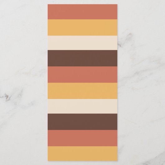 Retro Striped S70s 70s Groovy Wedding Menu (Achterkant)