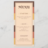 Retro Striped S70s 70s Groovy Wedding Menu (Voorkant)