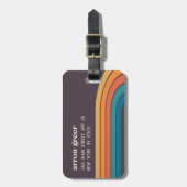 Retro Stripes 70's 80s Bagagelabel (Voorkant verticaal)