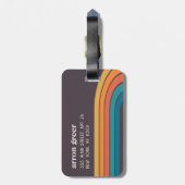 Retro Stripes 70's 80s Bagagelabel (Achterkant verticaal)
