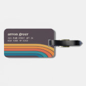 Retro Stripes 70's 80s Bagagelabel (Achterkant horizontaal)