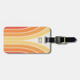 Retro Stripes 70's 80's Oranje geel Bagagelabel