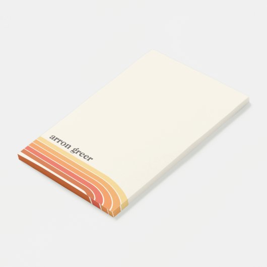 Retro Stripes 70's 80's Oranje geel Post-it® Notes (Schuin)