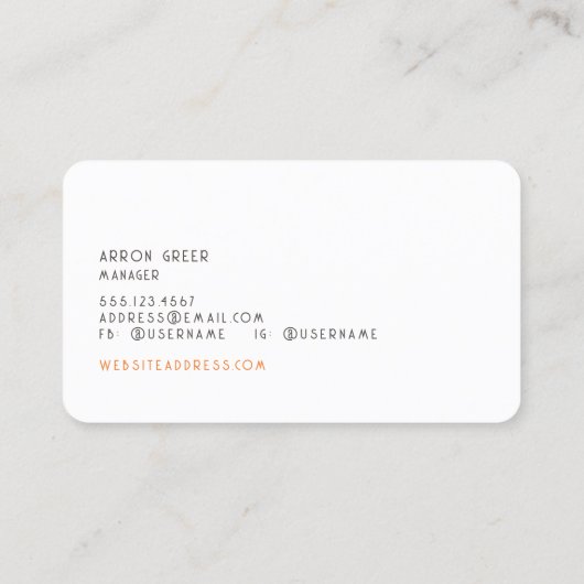 Retro Stripes 70's 80's Oranje geel Visitekaartje (Achterkant)