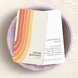 Retro Stripes 70's 80's Oranje geel Visitekaartje