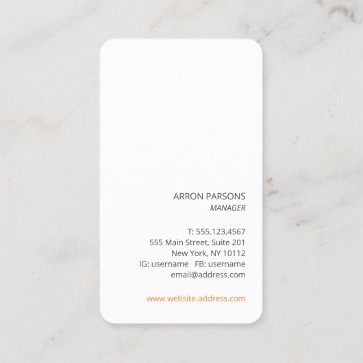 Retro Stripes 70's 80's Oranje geel Visitekaartje (Achterkant)