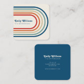 Retro Stripes 70s 80s Vierkante Visitekaartje (Voorkant / Achterkant)