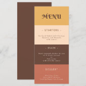 Retro Stripes 70s Groovy Wedding Menu (Voorkant / Achterkant)