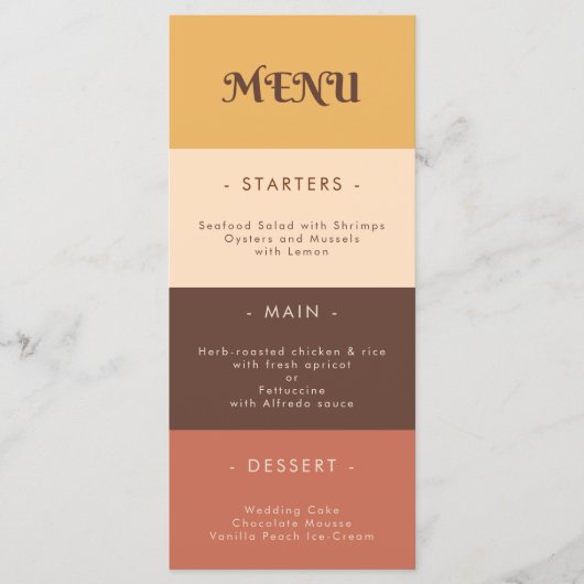 Retro Stripes 70s Groovy Wedding Menu (Voorkant)