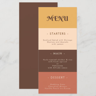 Retro Stripes 70s Groovy Wedding Menu