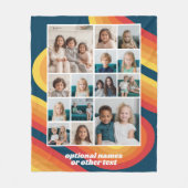 Retro Stripes 70s vibe - Tot 14 foto Collage Fleece Deken (Voorkant)