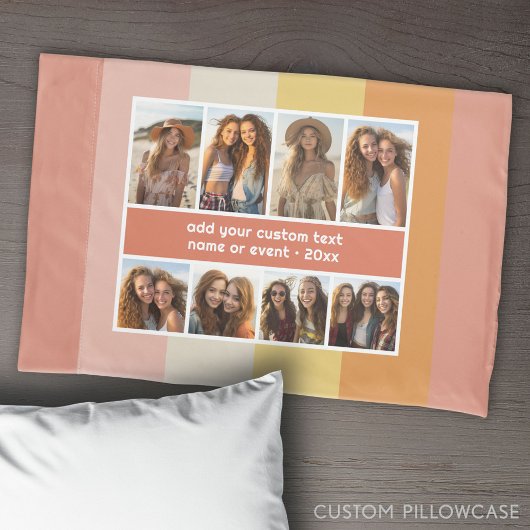 Retro Stripes - 8 Fotocollage Kussensloop