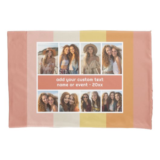 Retro Stripes - 8 Fotocollage Kussensloop (Voorkant)