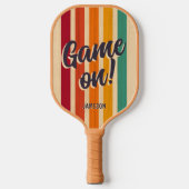 Retro  Stripes Aangepaste Naam Leuk Spel op! Pickleball Paddle (Voorkant)
