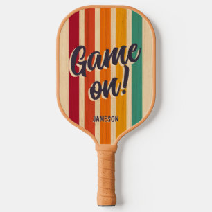Retro  Stripes Aangepaste Naam Leuk Spel op! Pickleball Paddle