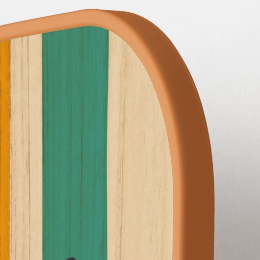 Retro  Stripes Aangepaste Naam Leuk Spel op! Pickleball Paddle (Links Detail)