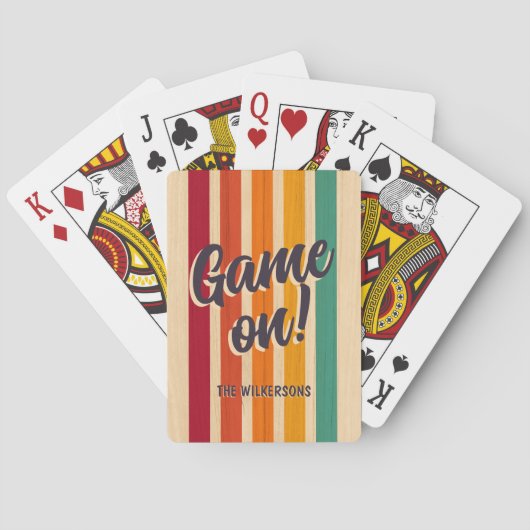 Retro  Stripes Aangepaste Naam Leuk Spel op! Pokerkaarten (Achterkant)