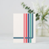 Retro Stripes Abstract Art Briefkaart (Staand voorkant)