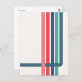 Retro Stripes Abstract Art Briefkaart (Voorkant / Achterkant)