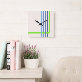 Retro Stripes Abstract Design Vierkante Klok