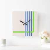 Retro Stripes Abstract Design Vierkante Klok (Huis)