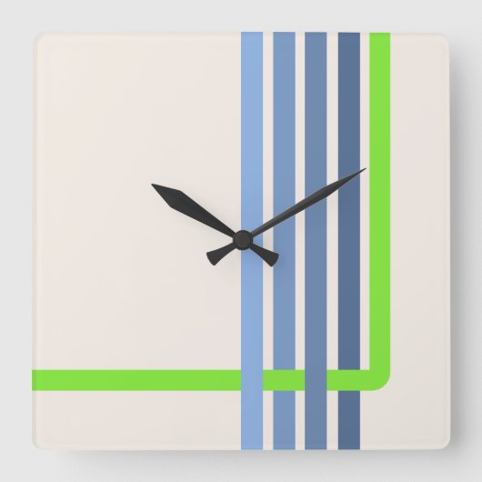 Retro Stripes Abstract Design Vierkante Klok (Voorkant)