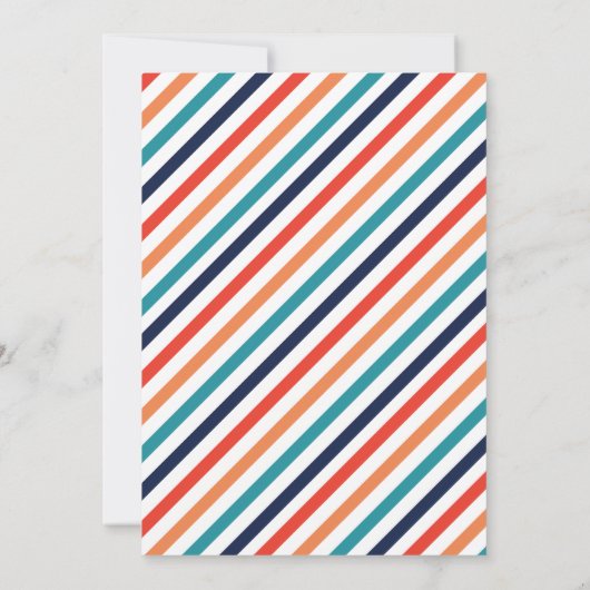 Retro Stripes Abstracte Kleurrijke Lijnen Kerstmis Kaart (Achterkant)