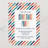 Retro Stripes Abstracte Kleurrijke Lijnen Kerstmis Kaart (Voorkant / Achterkant)