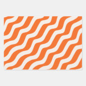 Retro Stripes Abstracte lijnen Oranje  golven Inpakpapier Vel (Voorkant 3)