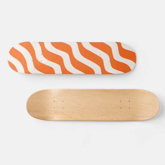 Retro Stripes Abstracte lijnen Oranje golven Persoonlijk Skateboard (Horizontaal)