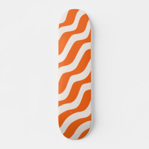 Retro Stripes Abstracte lijnen Oranje  golven Persoonlijk Skateboard