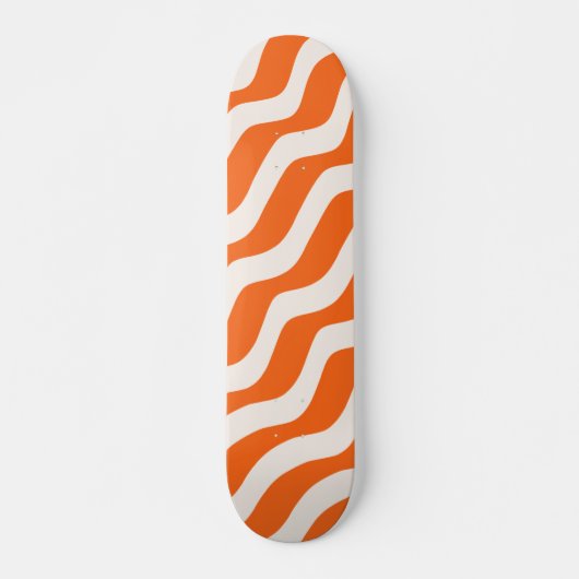 Retro Stripes Abstracte lijnen Oranje golven Persoonlijk Skateboard (Voorkant)
